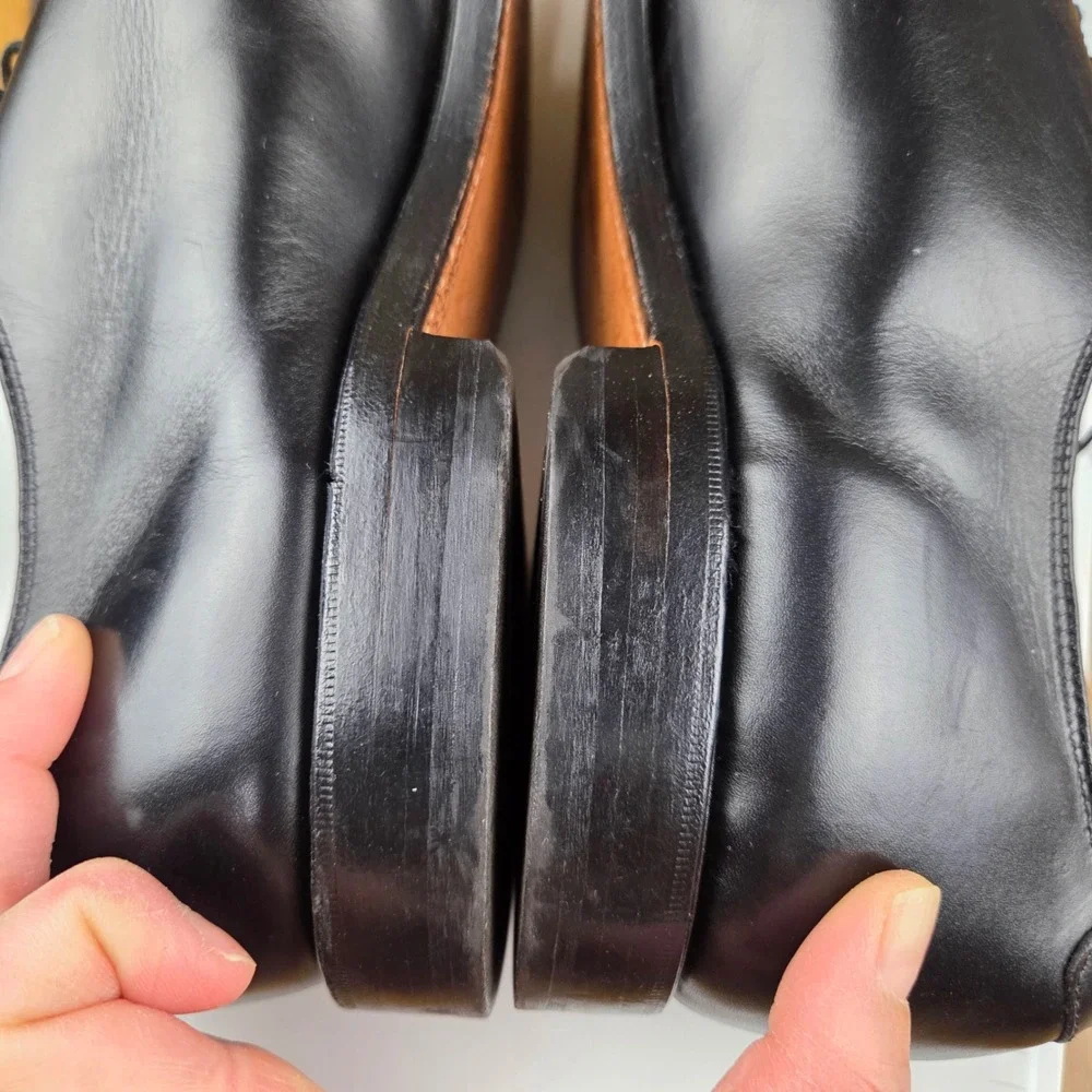 Allen Edmonds Delray Black Leather Split Toe Derby Dress Shoes Mens 14 D 1208